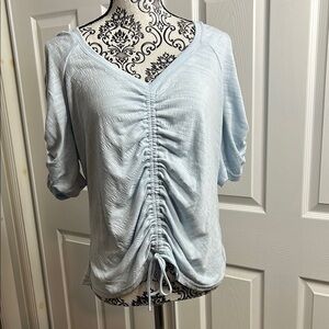 Jane & Delancey Light Blue Ruched Women's Top M